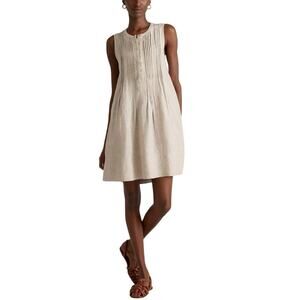 New Quince European Linen Sleeveless Swing Dress Flax Tan Women’s Small 4352-88